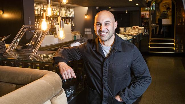 Chef and entrepreneur Shane Delia in his Melbourne restaurant where he operates Providoor, an upmarket food delivery service. Picture: Aaron Francis