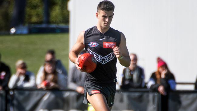 Nick Daicos has been training on his own to get finals ready. Picture: Tony Gough