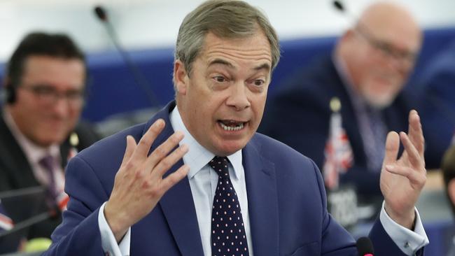 Brexit Party leader Nigel Farage. Picture: AP.