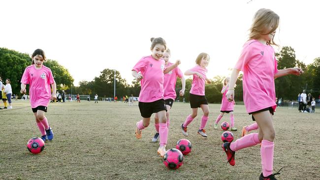 Marrickville Red Devils player Mikaela Scoutas. Marrickville FC hosts small five-a-side matches at Mackey Park through the summer. Picture: Richard Dobson