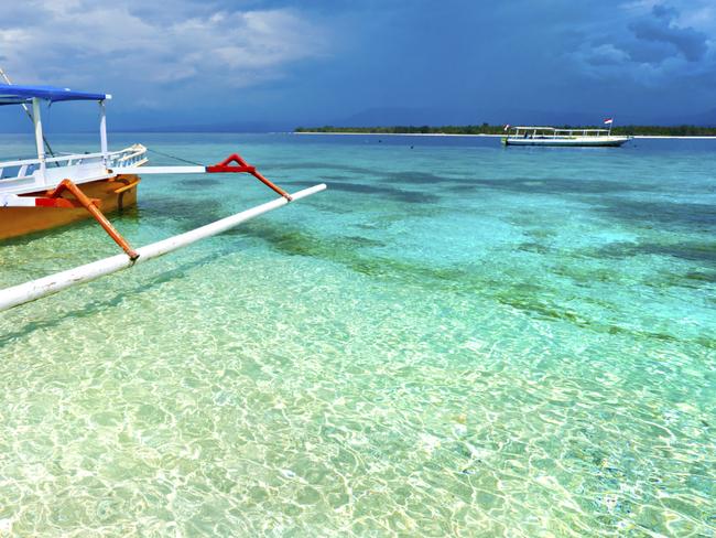 ESCAPE: GILI AIR, INDONESIA .. Paul Ewart story .. Beautiful sea and coastlines of Gili Meno, Indonesia. Picture: iStock