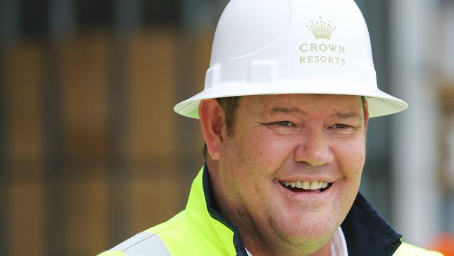 James Packer at the $2.4bn Sydney casino project being built by Crown Resorts. Picture Rohan Kelly