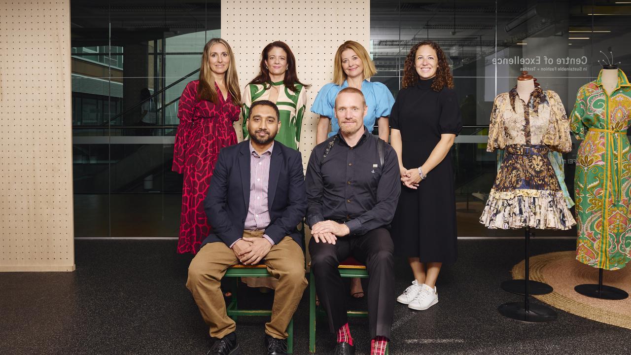 UTS Centre of Excellence director Lisa Lake, The Volte co-founder Bernadette Olivier and creative director Kellie Hush, The Institute for Sustainable Futures’ Dr Taylor Brydges, (front) Associate Professor Maruf Chowdhury and Associate Professor Timo Rissanen are involved in the research.