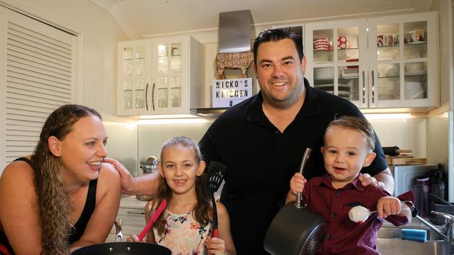 Cooking channel creator Rob Nixon with wife Jess, daughter Imogen and son Jake