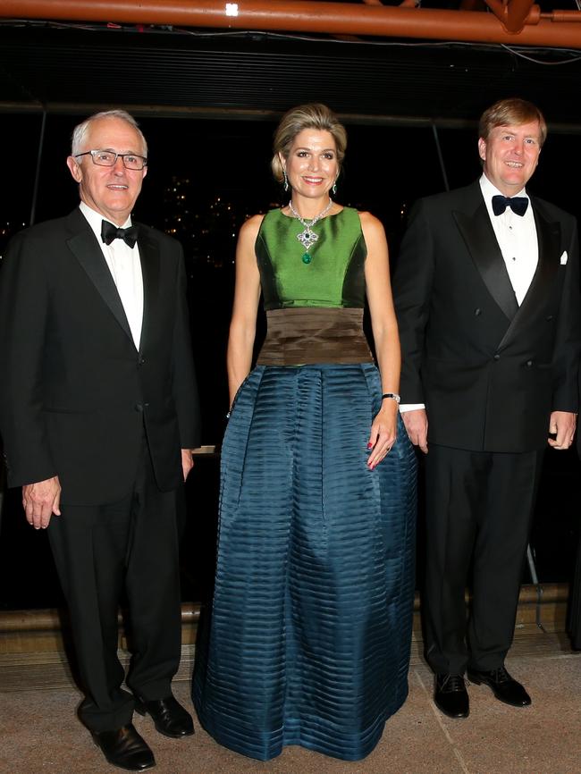 The royal couple with the PM. Picture: Richard Dobson
