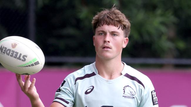 Coby Black, after training at the Broncos NRL, Red Hill, Brisbane, on Friday 24th January 2025 - Photo Steve Pohlner