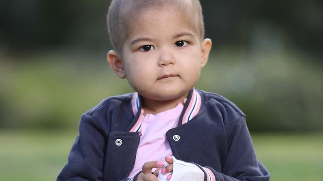 Mahdya, 2, is a patient at the Royal Children’s Hospital. Picture: Alex Coppel