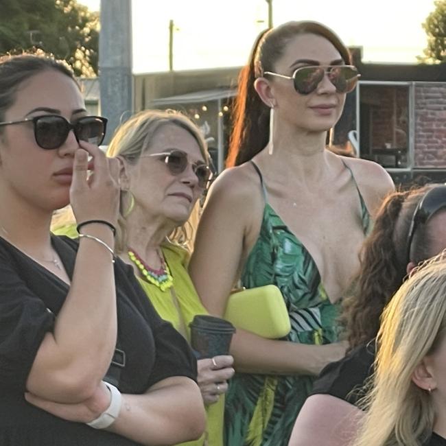 Vicki and Shannah Blackburn listen to the speeches at the Shandee Blackburn 10 year memorial service at Harrup Park. Picture: Janessa Ekert