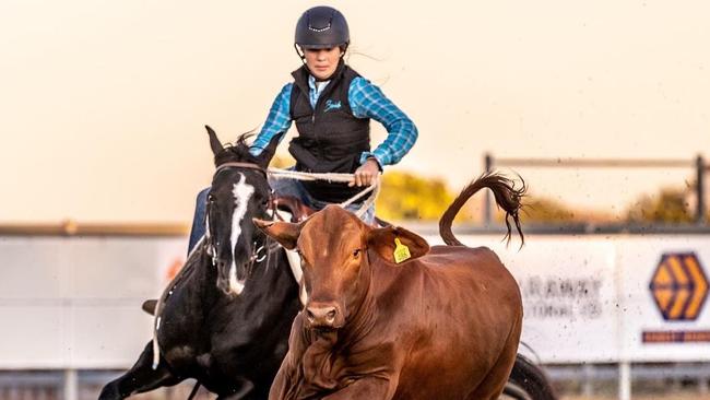 Chloe Lough competes in campdrafting at the 2022 Cloncurry Stockman's Juvenile Challenge. PHOTO: Supplied