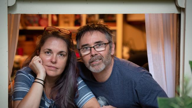 COVID-19 victim Anthony McAvoy, with wife Jacinta, has warned Victorians to take the virus seriously. Picture: Jason Edwards