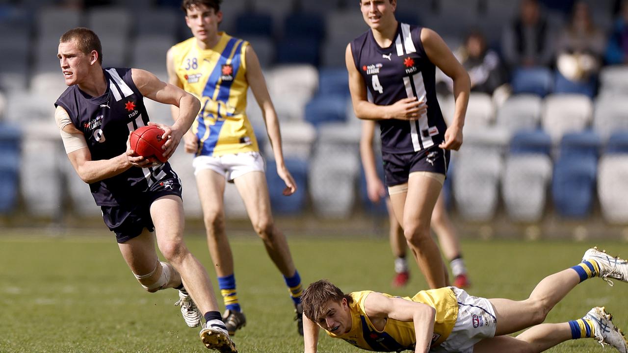 Strong Falcons midfielder Ted Clohesy is tied to Geelong. Picture: Jonathan DiMaggio/AFL Photos