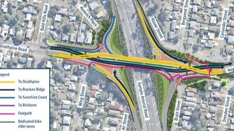 The design of a proposed diverging diamond interchange for Bald Hills in Brisbane could alleviate traffic pains in North Parramatta.