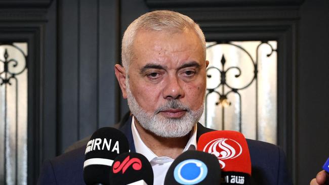 Hamas leader Ismail Haniyeh in Doha, Qatar, on Wednesday. Picture: AFP / HO / Iranian Foreign Ministry