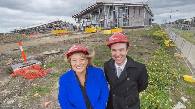 The new Craigieburn South Secondary School principal Colin Burke with Yuroke Ros Spence. Picture: Rob Leeson