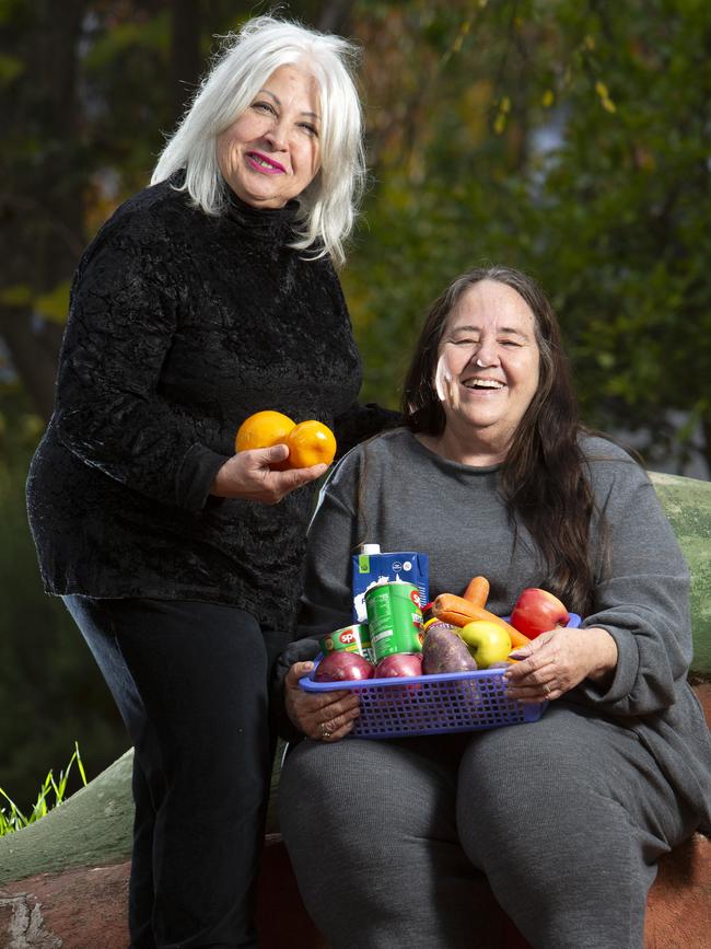 NECAP volunteers Helen Gabriel and Karen Cross in 2021 after securing a grant to assist during Covid. Picture: Emma Brasier