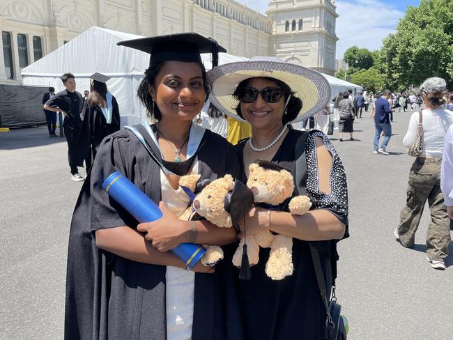 Sarah Jeam graduates with a Master of Management at the 2024 University of Melbourne graduations. Picture: Himangi Singh