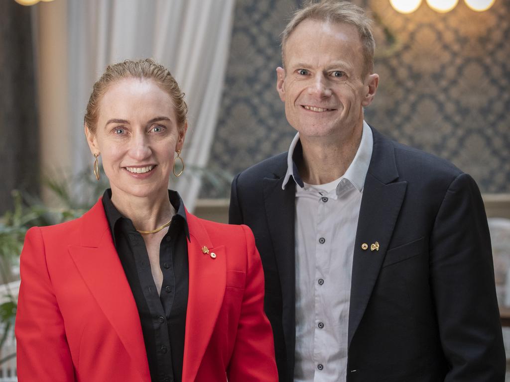 The 2024 Australians of the Year, Professor Georgina Long AO and Professor Richard Scolyer AO. Picture: Chris Kidd