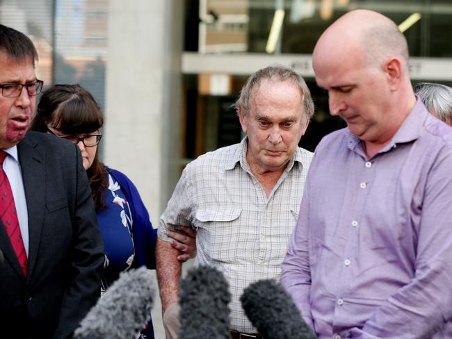 Brian Ogden (right) speaks following today’s verdict. Picture: Mark Calleja