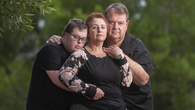 Mark and son Travis waited over an hour for an ambulance in March after his wife, Bernadette was found unresponsive. Picture: Rob Leeson