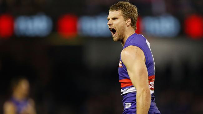Jake Stringer in action for the Western Bulldogs.