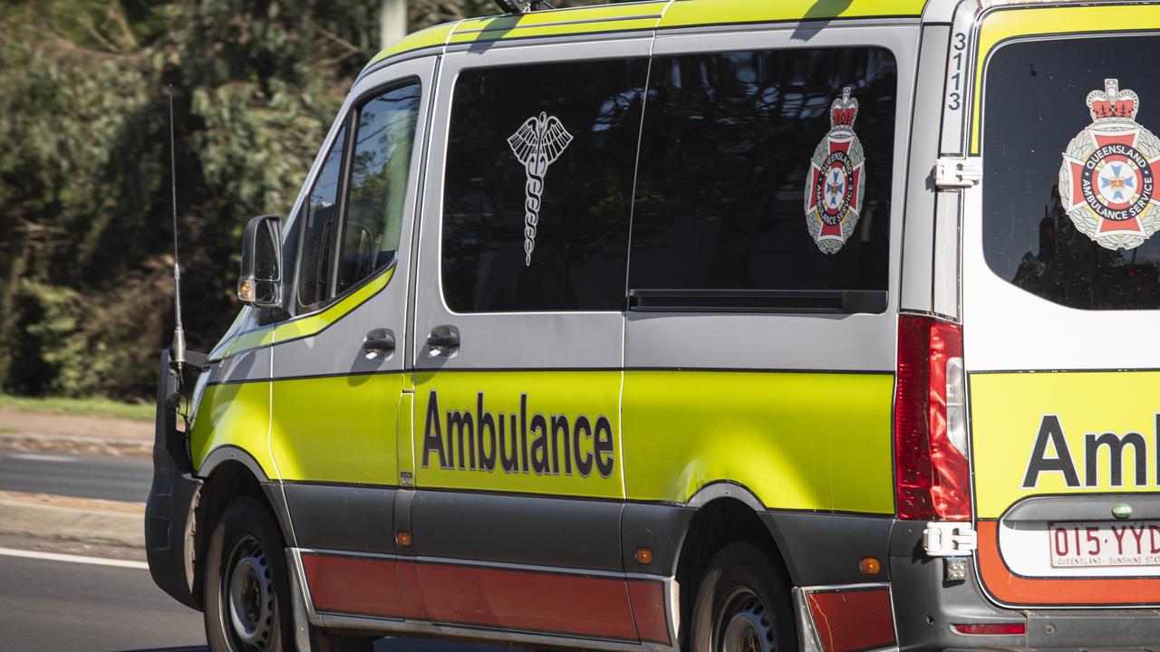 A man is in hospital after he became trapped in his vehicle after it collided with a tree off a road north of Rockhampton. Picture: Kevin Farmer