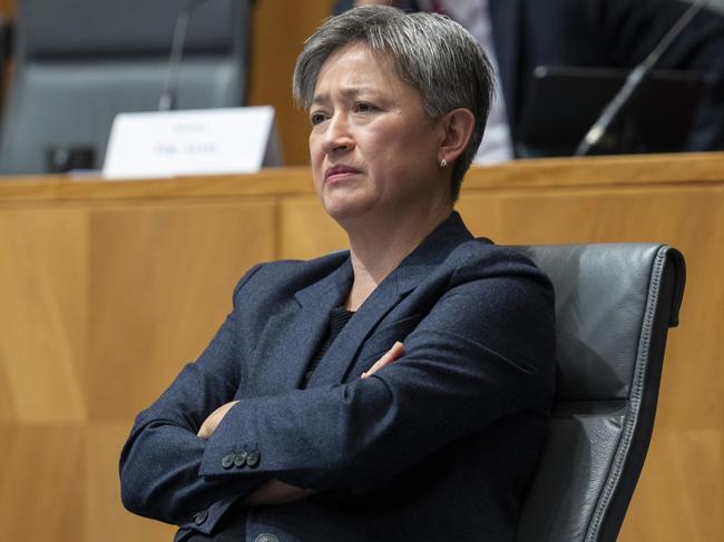 Penny Wong has blasted a hotel quarantine system ‘built for tourists’. Picture: NCA NewsWire/Martin Ollman