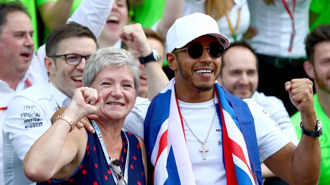 His mother Carmen Larbalestier was on hand to join in the celebrations. Photo: Clive Rose/Getty Images