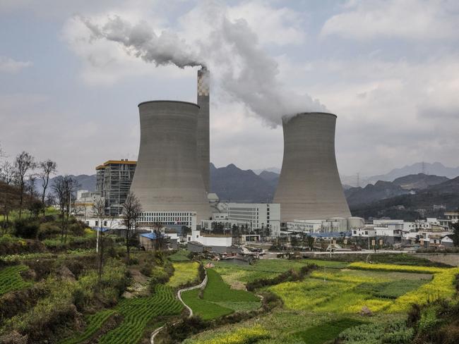 LIUZHI COUNTY, CHINA - FEBRUARY 7: A newly built Chinese state-owned coal fired power plant is seen on February 7, 2017 in Liuzhi County, Guizhou province, southern China.  A history of heavy dependence on burning coal for energy has made China the source of nearly a third of the world's total carbon dioxide (CO2) emissions, the toxic pollutants widely cited by scientists and environmentalists as the primary cause of global warming. China's government has fast-tracked deadlines to reach the country's emissions peak, and data suggest the country's coal consumption is already in decline. (Photo by Kevin Frayer/Getty Images)