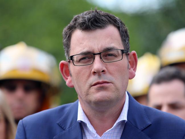 Victorian Premier Daniel Andrews holds a press conference after Jane Garrett resigned. Picture: Alex Coppel.