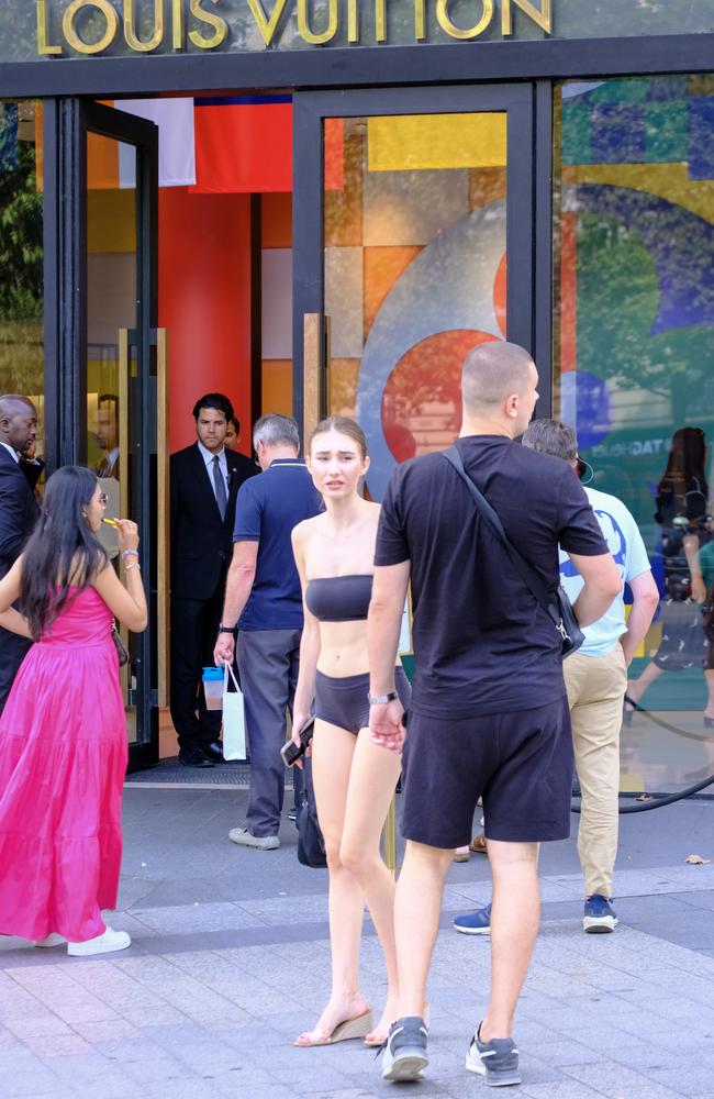 The irony of wearing a naked outfit to go clothes shopping. Picture: news.com.au/James Weir.