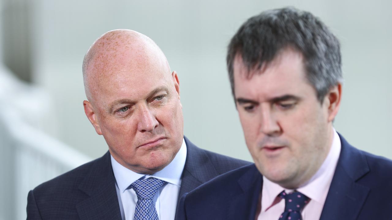 New Zealand Prime Minister Chris Luxon and Housing Minister Chris Bishop scrapped a $10,000 first-home buyer grant scheme in early 2024. Picture: Hagen Hopkins / Getty Images