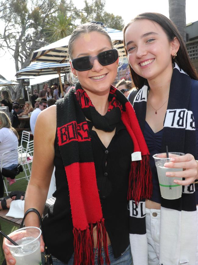 AFL grand final celebrations around Geelong . The Torquay Hotel Torquay left: Amy Barrow and Mia Platt Picture: Mark Wilson