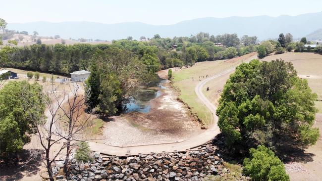 The Tyalgum Weir pictured late last year highlights the dire situation which many rural areas of the Tweed are facing. The weir is virtually empty. Picture: Scott Powick