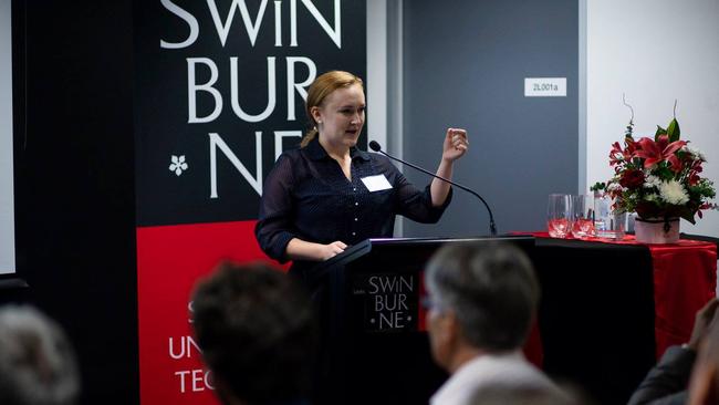 Grace Lawrence turned her love of the stars into a PhD at Swinburne University. Picture: Swinburne