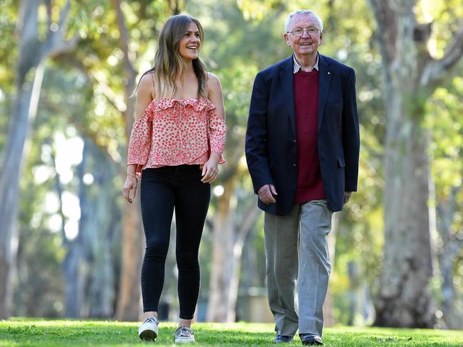 Childhood cancer specialist Dr Michael Rice with ex-patient Christabel Powell. Photo: Tom Huntley