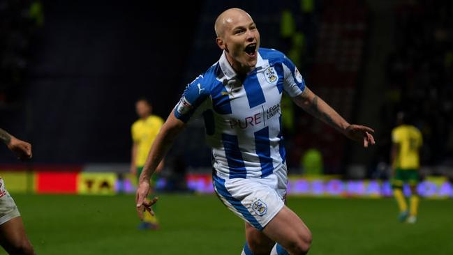 Aaron Mooy of Huddersfield has much to celebrate.