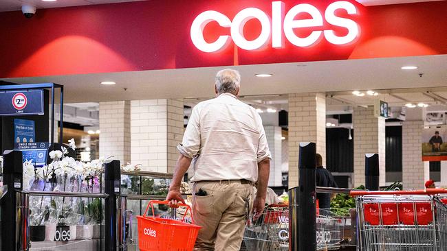 SYDNEY, AUSTRALIA - NewsWire Photos April 19, 2021: Signage outside a Coles supermarket, Sydney. Picture: NCA NewsWire / James Gourley