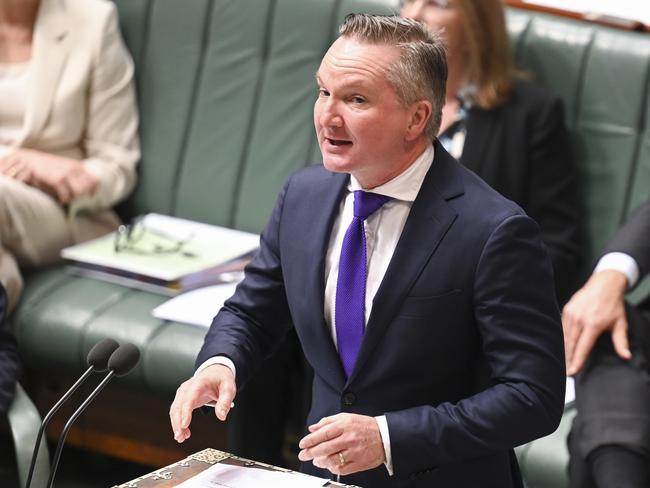 CANBERRA, Australia, NewsWire Photos. May 14, 2024: Minister for Climate Change and Energy, Chris Bowen during Question Time at Parliament House in Canberra. Picture: NCA NewsWire / Martin Ollman