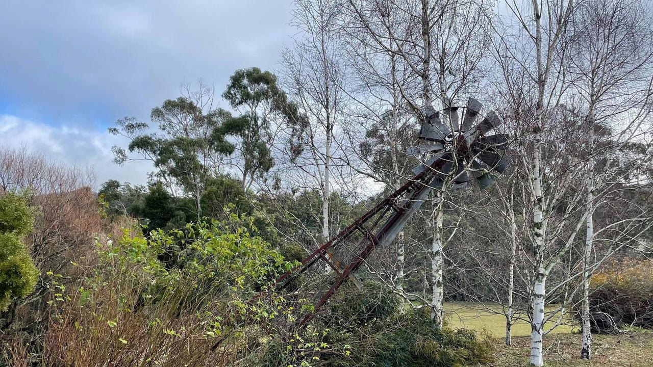 Damage after wild storms destroyed homes and left towns without power in parts of Victoria. Picture: Zoe Phillips