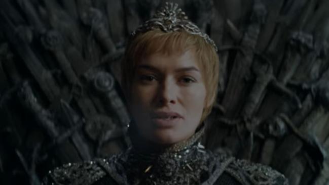 Cersei (Lena Headey) takes the Iron Throne in Game of Thrones.