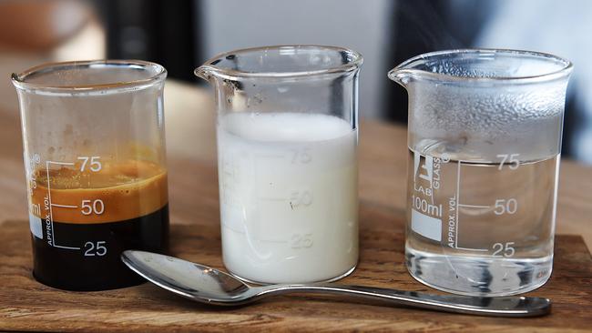 The deconstructed long macchiato that caused a social media storm. Picture: Ellen Smith.