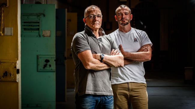 Henry Keogh and Arcofyre Founder and CEO Kirby Brownlow try to help prisoners reform. Picture: Matt Turner