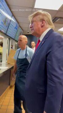 Trump Prays With Restaurant Worker on Campaign Trail