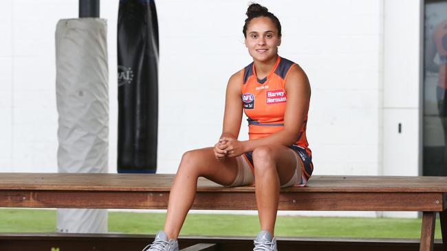 Haneen Zreika will make her AFLW debut for GWS on Sunday. Picture: Richard Dobson