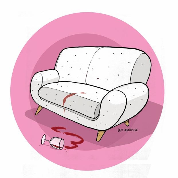 Fran Whiting regrets buying a white couch.