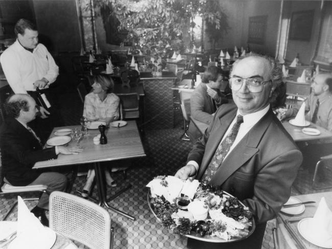 Cork &amp; Cleaver owner Stratos Pouras in 1994. The restaurant turned 40 this year.   Photo: Dennis Rogers