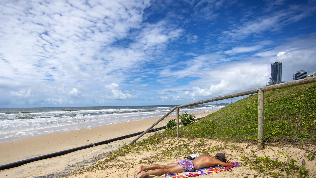 Cyclone Alfred caused widespread damage to beaches on the Gold Coast, but repair work is underway to restore them to full glory. Picture: Nigel Hallett