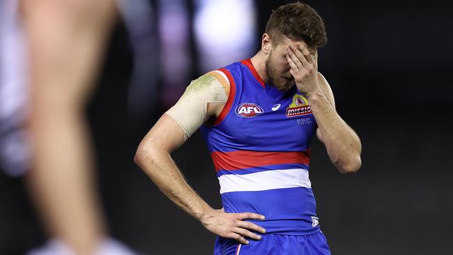 Marcus Bontempelli after the final siren. Picture: Michael Klein