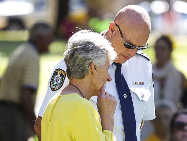 Rowan led the investigation into the murder of Stephanie Scott and supported her mother (pictured) in Leeton. Picture: Chris McKeen