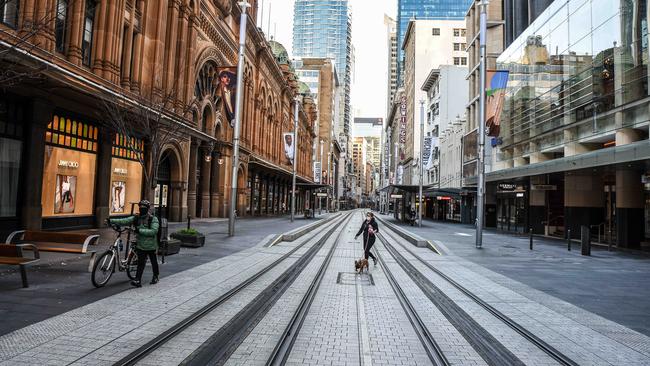 Sydney's streets were a ghost town on the first day of a widespread two-week lockdown. Picture: Flavio Brancaleone